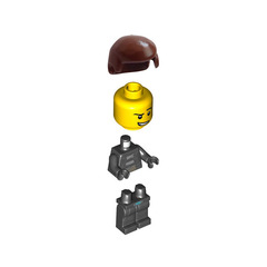 LEGO Robber with Open Leather Jacket over Prison Shirt Minifigure