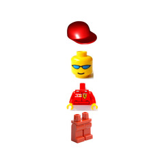 LEGO Truck Driver Ferrari Team with Torso Sticker Minifigure