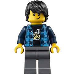 LEGO Man in Dark Blue Plaid Shirt Minifigure