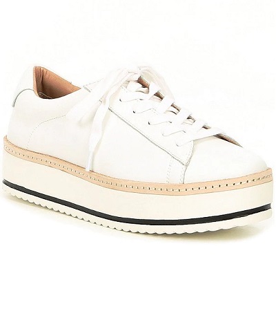 Kenneth Cole - Minie Leather Platform Lace-Up Sneakers