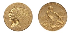 Pre-33 $2.50 Indian Gold Quarter Eagle Coin (XF)