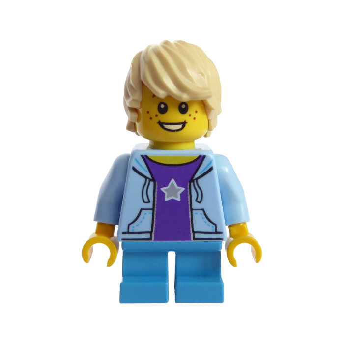 LEGO Boy with Bright Light Blue Hoodie Minifigure