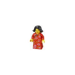 LEGO Woman in Red Patterned Dress Minifigure
