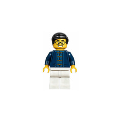 LEGO Man with Dark Blue Patterned Shirt Minifigure