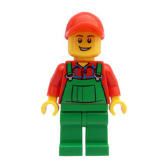 LEGO Male Farmer with Red Cap with Hole Minifigure
