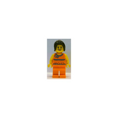 LEGO Spring Time Scene Female with Floral Blouse and Ponytail Minifigure