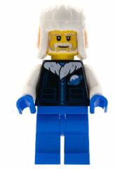 LEGO Man with Orange Hat and Black Jacket With Silver Planet Minifigure