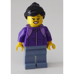LEGO Woman with Dark Purple Zipped Jacket Minifigure
