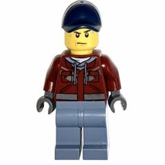 LEGO Man with Dark Red and Dark Stone Gray Sweatshirt Minifigure