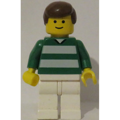 LEGO White and Green Team Player with Number 2 on Back Minifigure