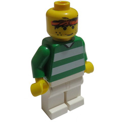 LEGO White and Green Team Player with Number 3 on Back Minifigure