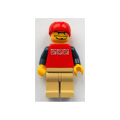 LEGO Hockey Player, Red Sportshelmet, Tan Legs Minifigure