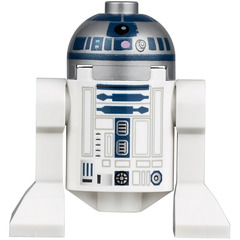 LEGO R2-D2 Minifigure (Flat Silver Head, Dark Blue Printing, Lavender Dots)