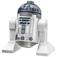 LEGO R2-D2 Minifigure (Flat Silver Head, Dark Blue Printing, Red Dots)