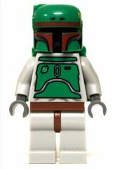 LEGO Boba Fett Minifigure with Stone Gray Colors and Dark Red Helmet Markings