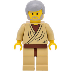 LEGO Obi-Wan Kenobi (Old) Minifigure with Medium Stone Gray Hair