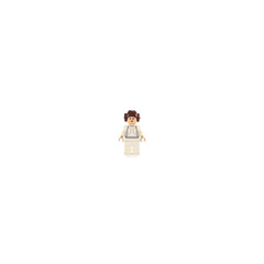 LEGO Princess Leia White Shirt with Black and Grey Lines, Smooth Hair Minifigure