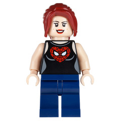 LEGO Mary Jane with Spiderman Face in Heart Minifigure