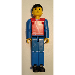 LEGO Zippered Jacket, Blue Legs and Arms, and Black Hair Technic Figure