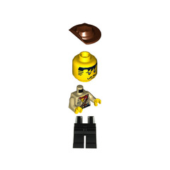 LEGO Johnny Thunder (The Lego Movie - Dark Brown Straps, White Pupils) Minifigure