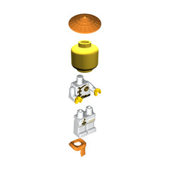 LEGO Mannequin with Orange Hat and Scarf Minifigure
