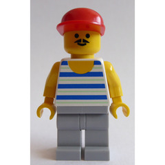 LEGO Man with Blue / White Stripes with Red Cap Minifigure