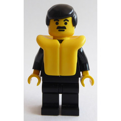LEGO Policeman with Suit, Black Hair and Lifejacket Minifigure