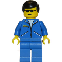 LEGO Man with Blue Jacket and Black Hair Minifigure