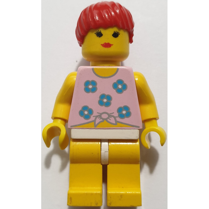 LEGO Girl with pink shirt and red hair Minifigure