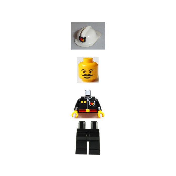 LEGO Fire Fighter with White Helmet With Logo Minifigure