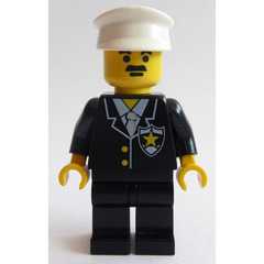 LEGO Police Sheriff with White Hat and Moustache Minifigure