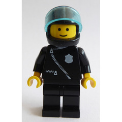 LEGO Police with Black Zipper Jacket and Black Helmet Minifigure