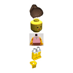 LEGO Paradisa Female with Pink Top, Lace Collar and Life Jacket Minifigure