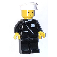 LEGO Policeman with Zipper and White Hat Minifigure