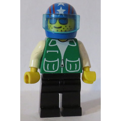 LEGO Person with Green Jacket with Blue Helmet with Stars Minifigure