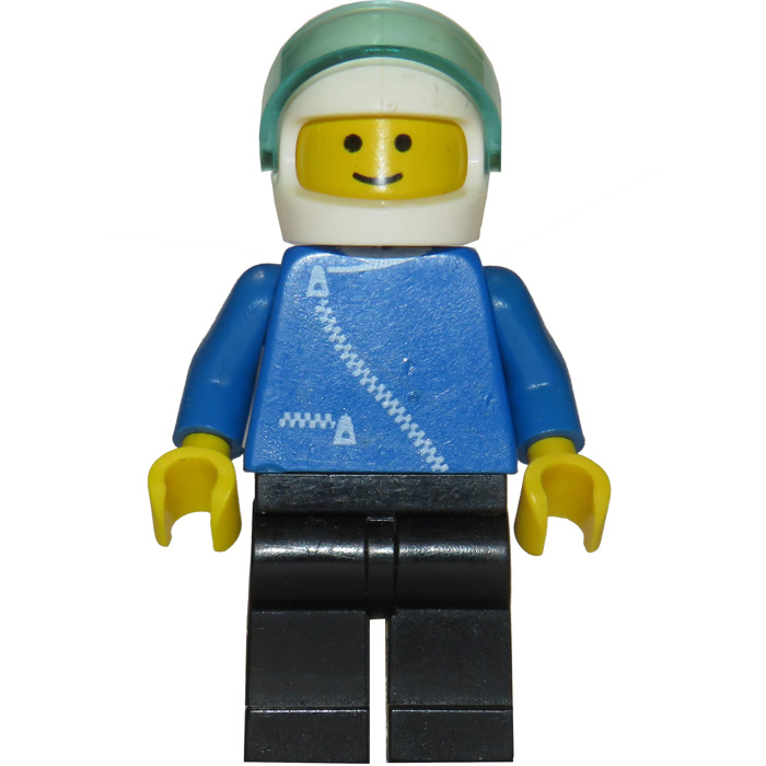LEGO Pilot with Blue and Zipper White Helmet Minifigure