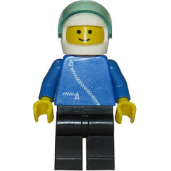 LEGO Pilot with Blue and Zipper White Helmet Minifigure