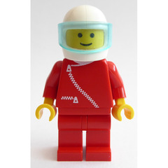 LEGO Red Jacket with Zipper, White helmet with transparent light blue visor Minifigure