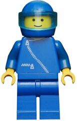 LEGO Man with Blue Jacket with Zipper, Blue Helmet Minifigure