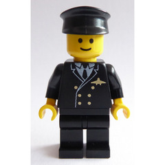 LEGO Pilot with Black Legs and Black Hat Minifigure