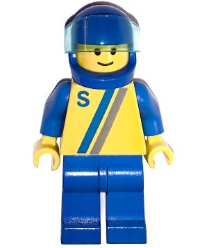LEGO S Racer Blue/Yellow Minifigure
