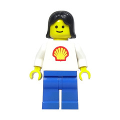 LEGO Woman Shell Torso, Blue Legs, Black Hair Minifigure