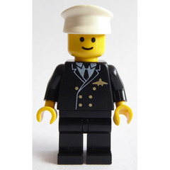 LEGO Pilot with Black Legs, White Hat Minifigure