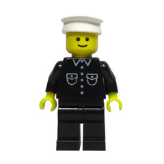 LEGO Policeman with Shirt with 6 Buttons and White Police Hat Minifigure