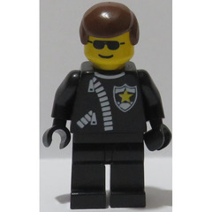 LEGO Sheriff with Brown Hair and Zippered Jacket Minifigure