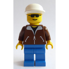 LEGO Person with Brown Jacket, White Cap Minifigure