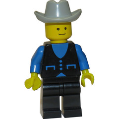 LEGO Town Cowboy with Blue Shirt and Black Jacket Minifigure