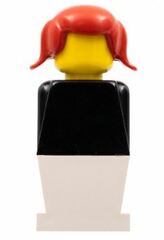 LEGO Legoland Old Type (White Legs, Black Torso, Red Pigtails) Minifigure