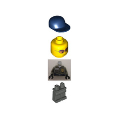 LEGO Security Guard with Orange Glasses Minifigure