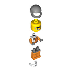 LEGO Racing Official with Gray Helmet and Goggles Minifigure